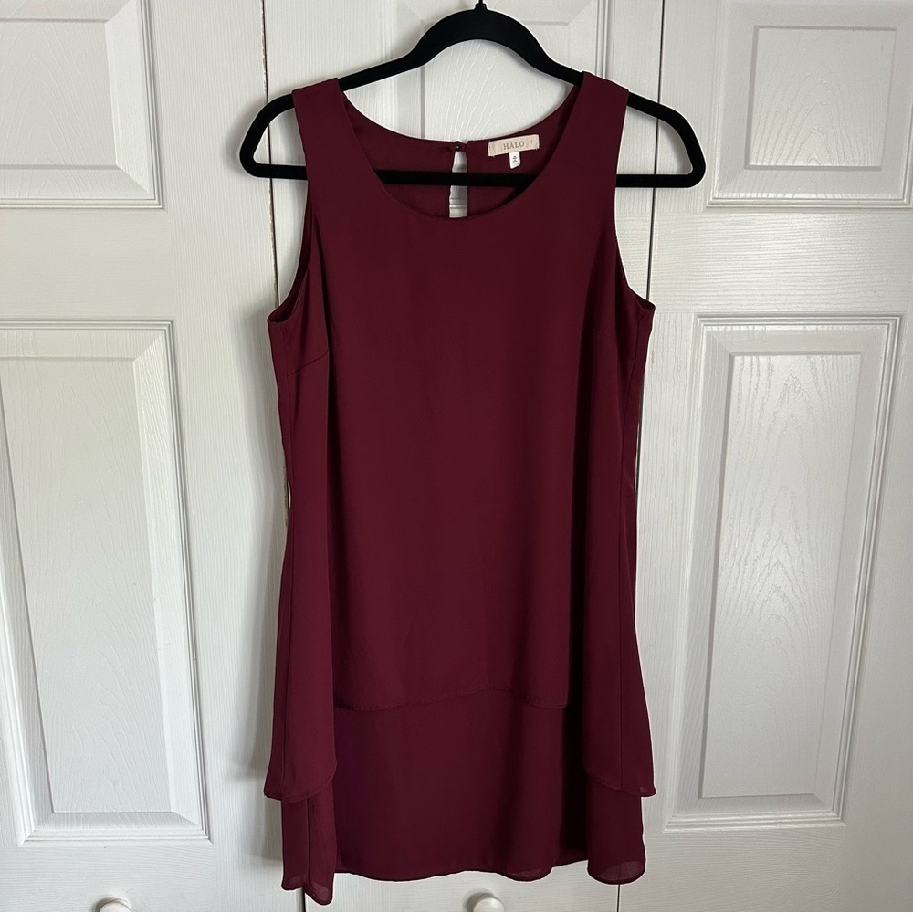 Halo Womens XS Sleeveless Layered Mini Dress Minimalist Cocktail Date Night